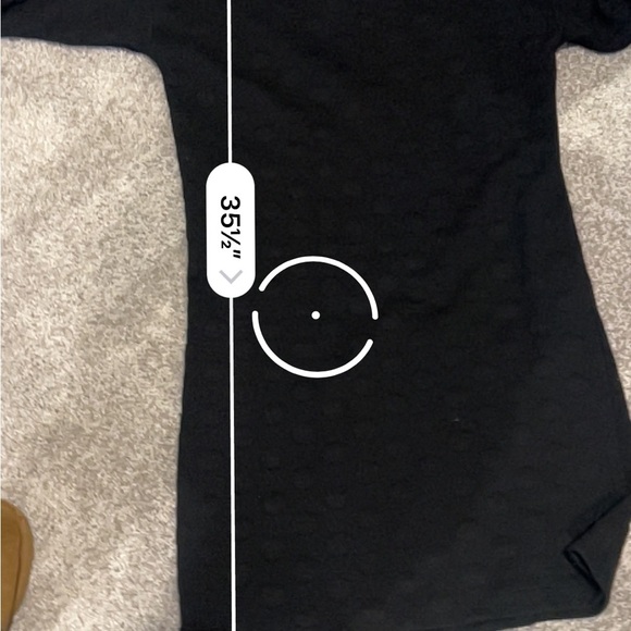 Joan Vass Women's Chic Black 3/4 Sleeve Textured Dot Shift Dress Sz:MP/1P - Picture 9 of 10